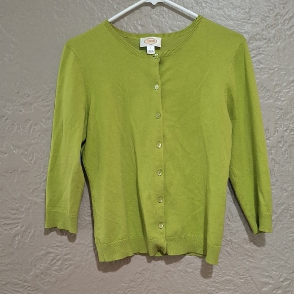 Talbots Wome's Green Button-Up Cardigan Size S - Picture 1 of 9